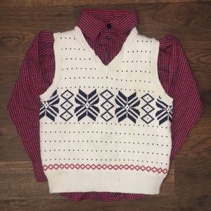 TFW 2-Piece Set Button-Down & Vest sz 6